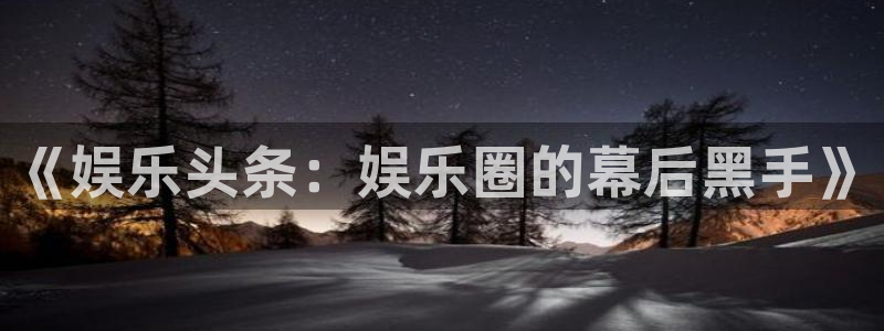 奇亿娱乐：《娱乐头条：娱乐圈的幕后黑手》